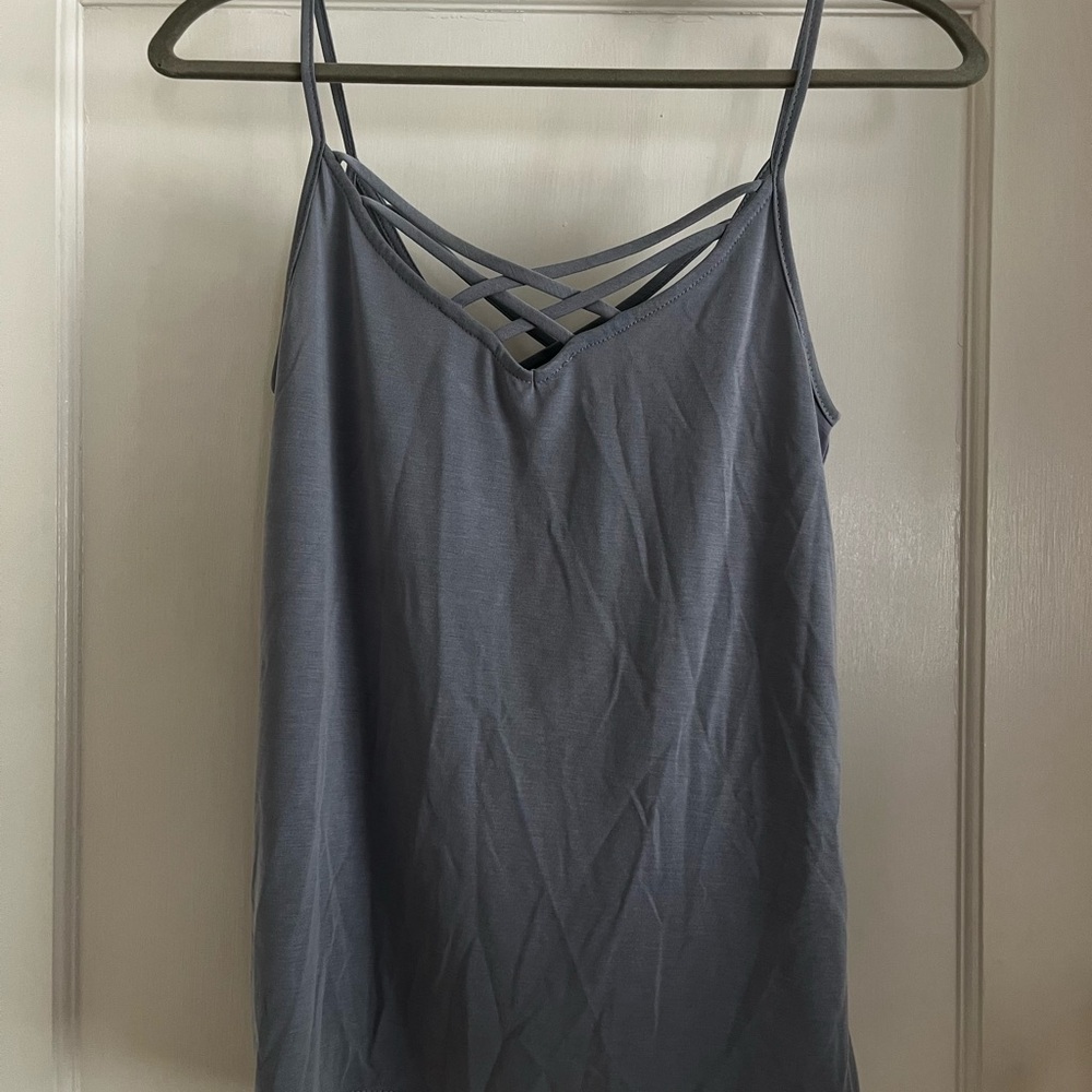 Moa Moa Strappy Gray Tank Top